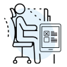 Computer Ergonomic depicted as sideview illustration