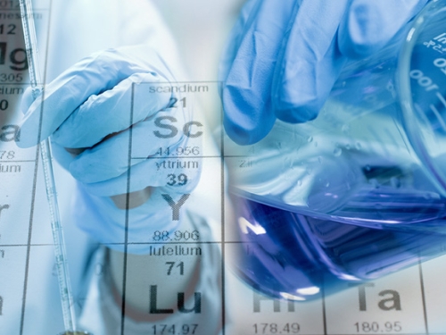 Chemicals and table of elements collage