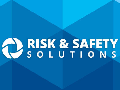 Risk and Safety Solutions logo with a varied blue backdrop